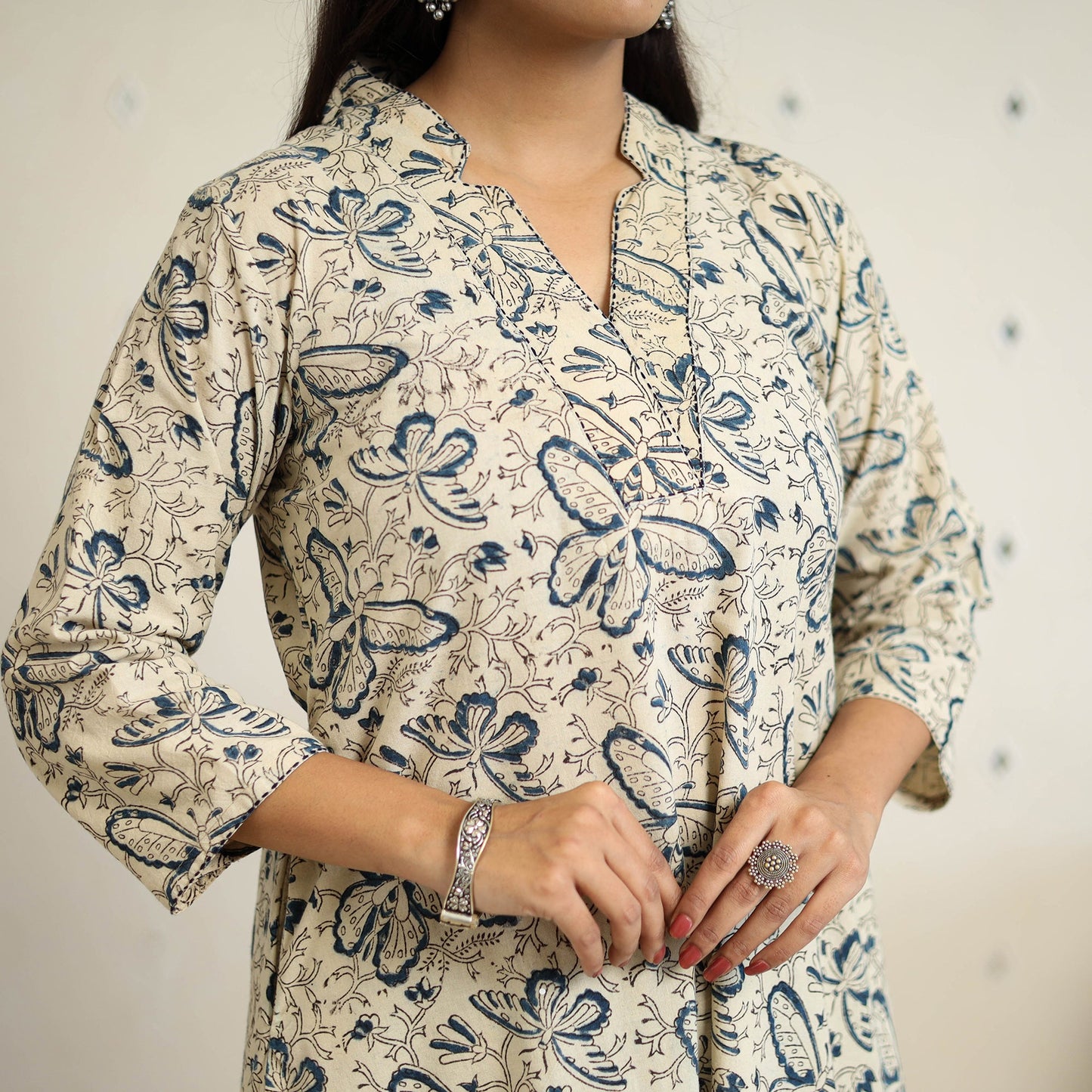 Cotton pedana kalamkari kurta set (set of 3) 04