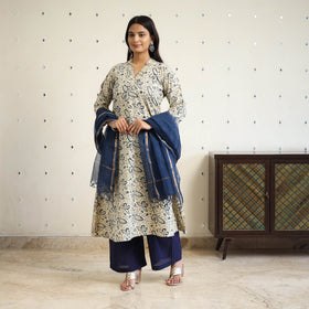 Cotton pedana kalamkari kurta set (set of 3) 04