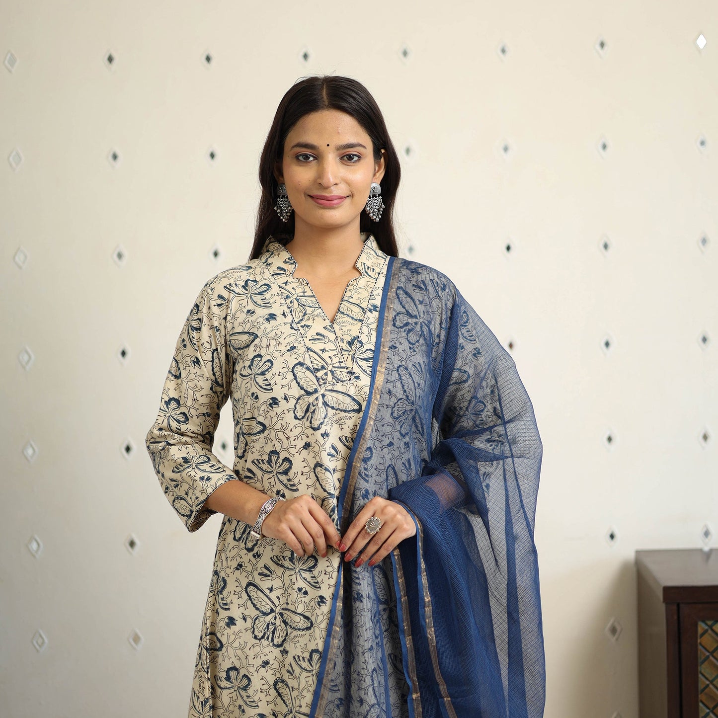 Cotton pedana kalamkari kurta set (set of 3) 04