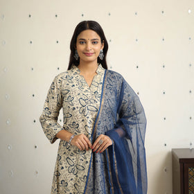 Cotton pedana kalamkari kurta set (set of 3) 04