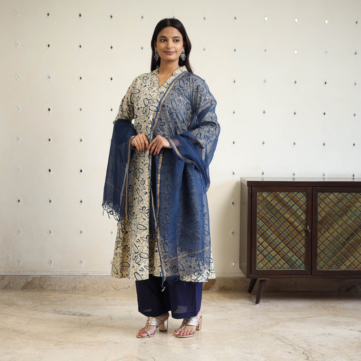 Cotton pedana kalamkari kurta set (set of 3) 04