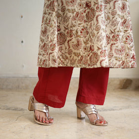 Block Print Cotton Pedana Kalamkari Kurta Set (Set of 3)