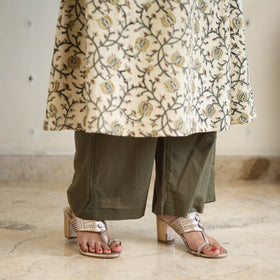 Block Print Cotton Pedana Kalamkari Kurta Set (Set of 3)