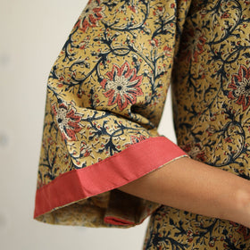 Block Print Cotton Pedana Kalamkari Kurta Set (Set of 3)