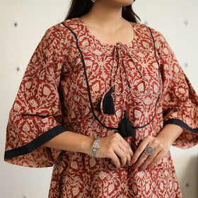 Block Print Cotton Pedana Kalamkari Kurta Set (Set of 3)