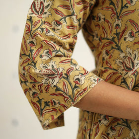 Block Print Cotton Pedana Kalamkari Kurta Set (Set of 3)