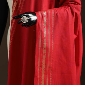 Cotton plain dupatta with thread border 08 - handcrafted