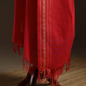 Cotton plain dupatta with thread border 08 - handcrafted