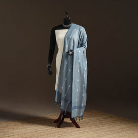 Cotton plain dupatta with thread border 58 - handcrafted