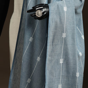 Cotton plain dupatta with thread border 58 - handcrafted