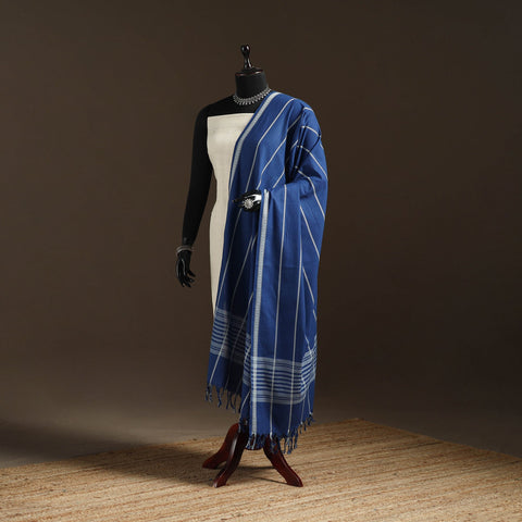 Cotton plain dupatta with thread border 62 - handcrafted