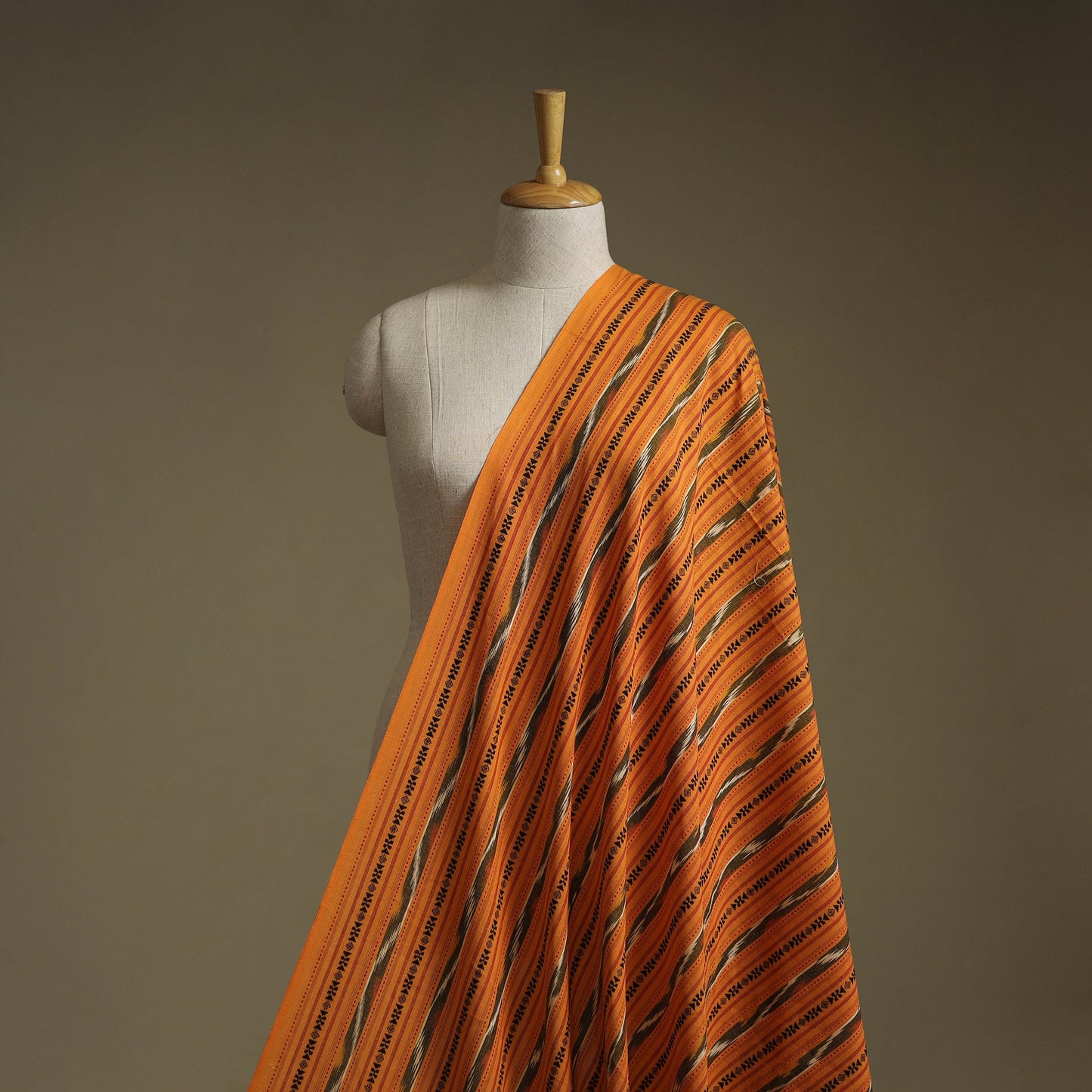 Cotton pochampally dabi ikat fabric 18 - handcrafted