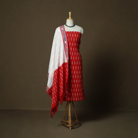 Handloom cotton pochampally ikat 3pc unstitched dress