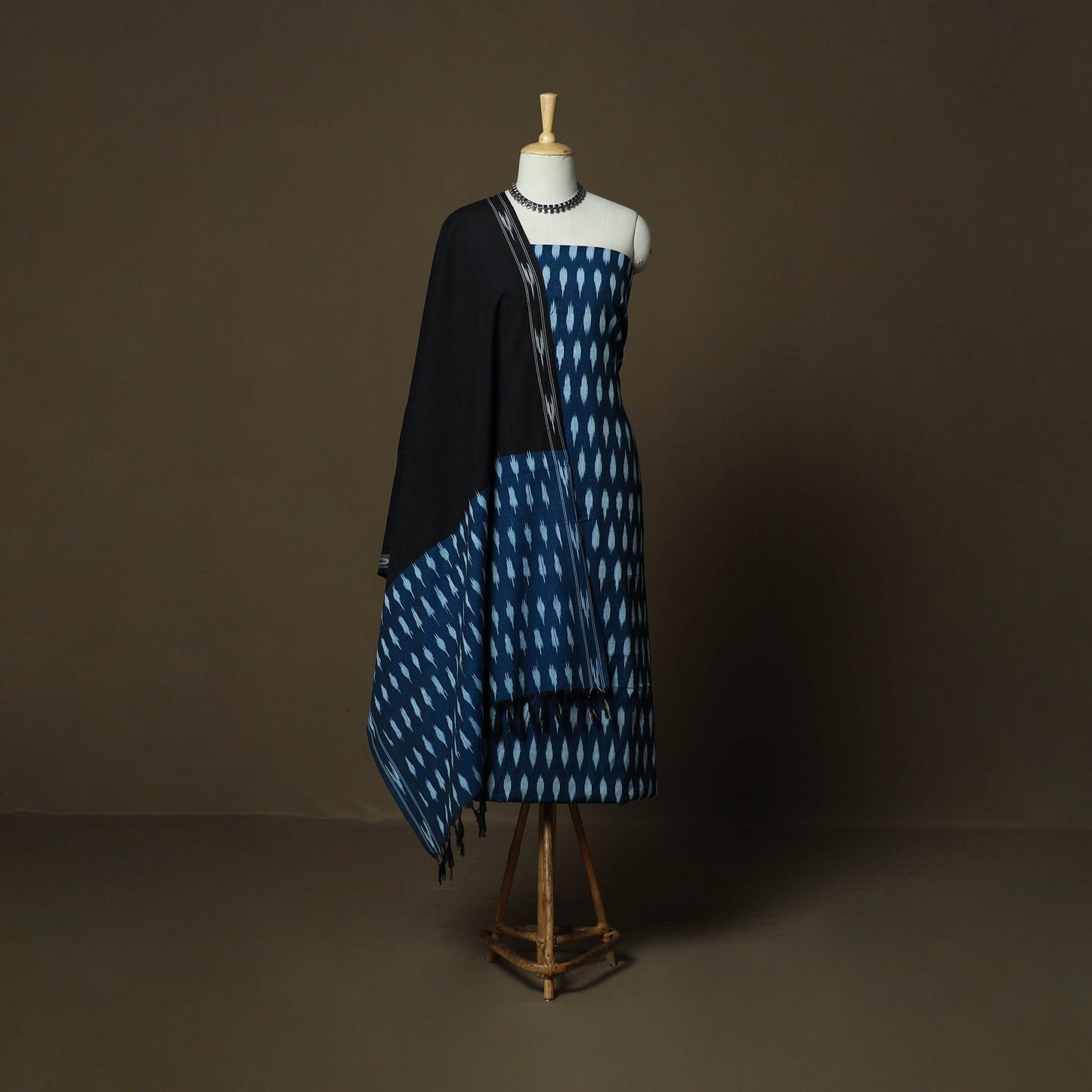 Handloom cotton pochampally ikat 3pc unstitched dress