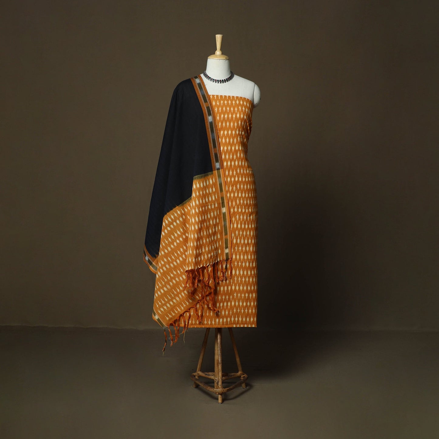 Handloom cotton pochampally ikat 3pc unstitched dress