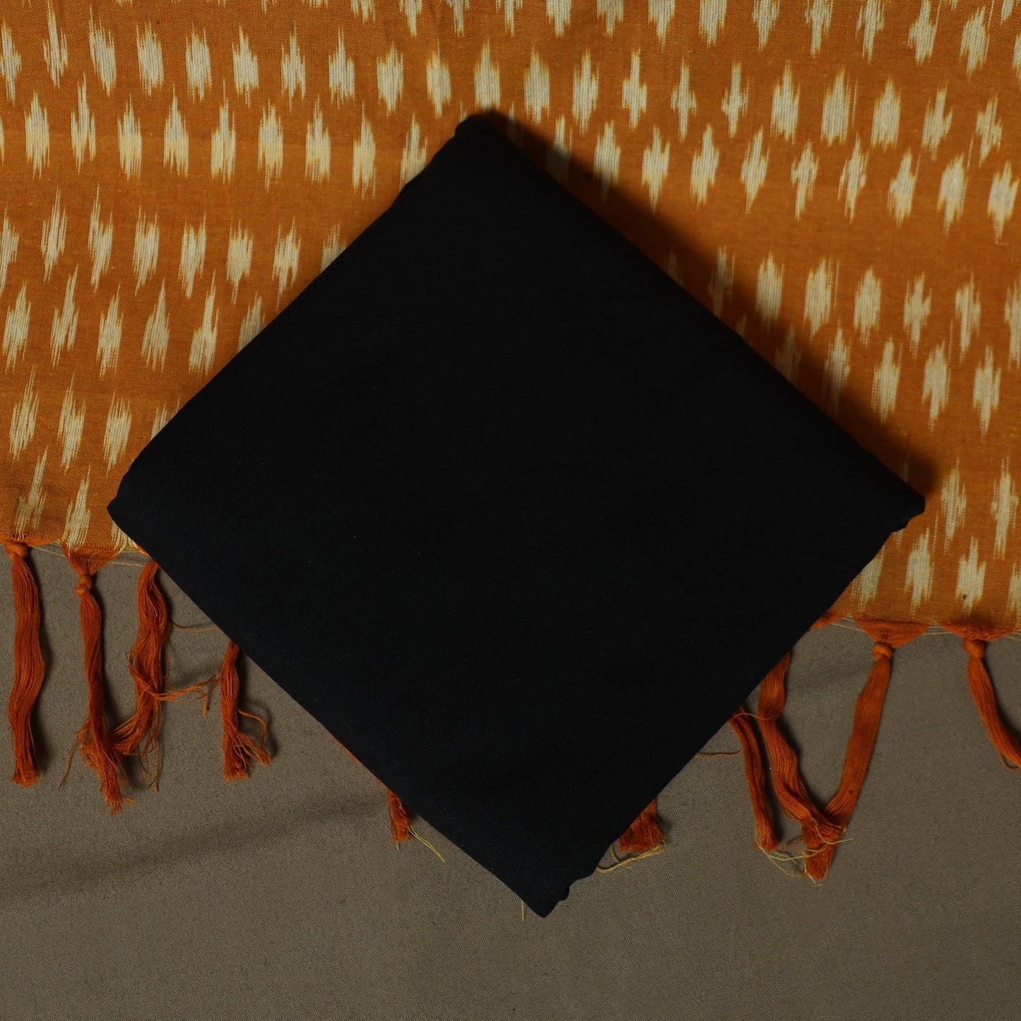 Handloom cotton pochampally ikat 3pc unstitched dress