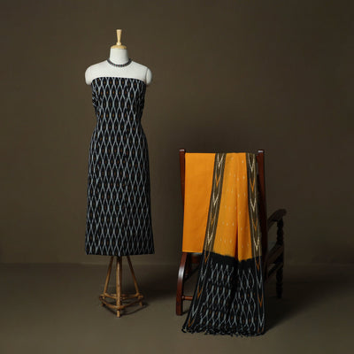 Handloom cotton pochampally ikat 3pc unstitched dress