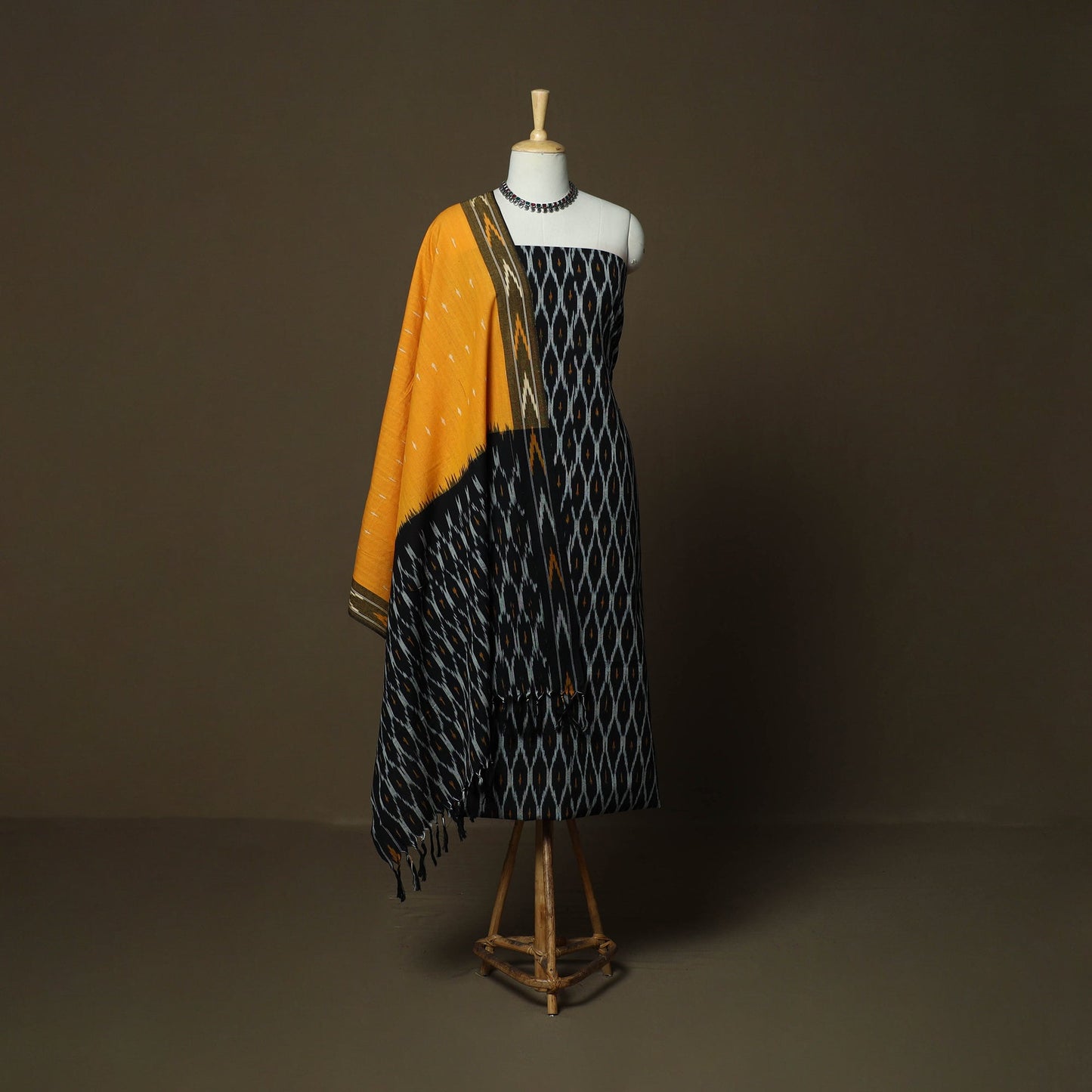 Handloom cotton pochampally ikat 3pc unstitched dress