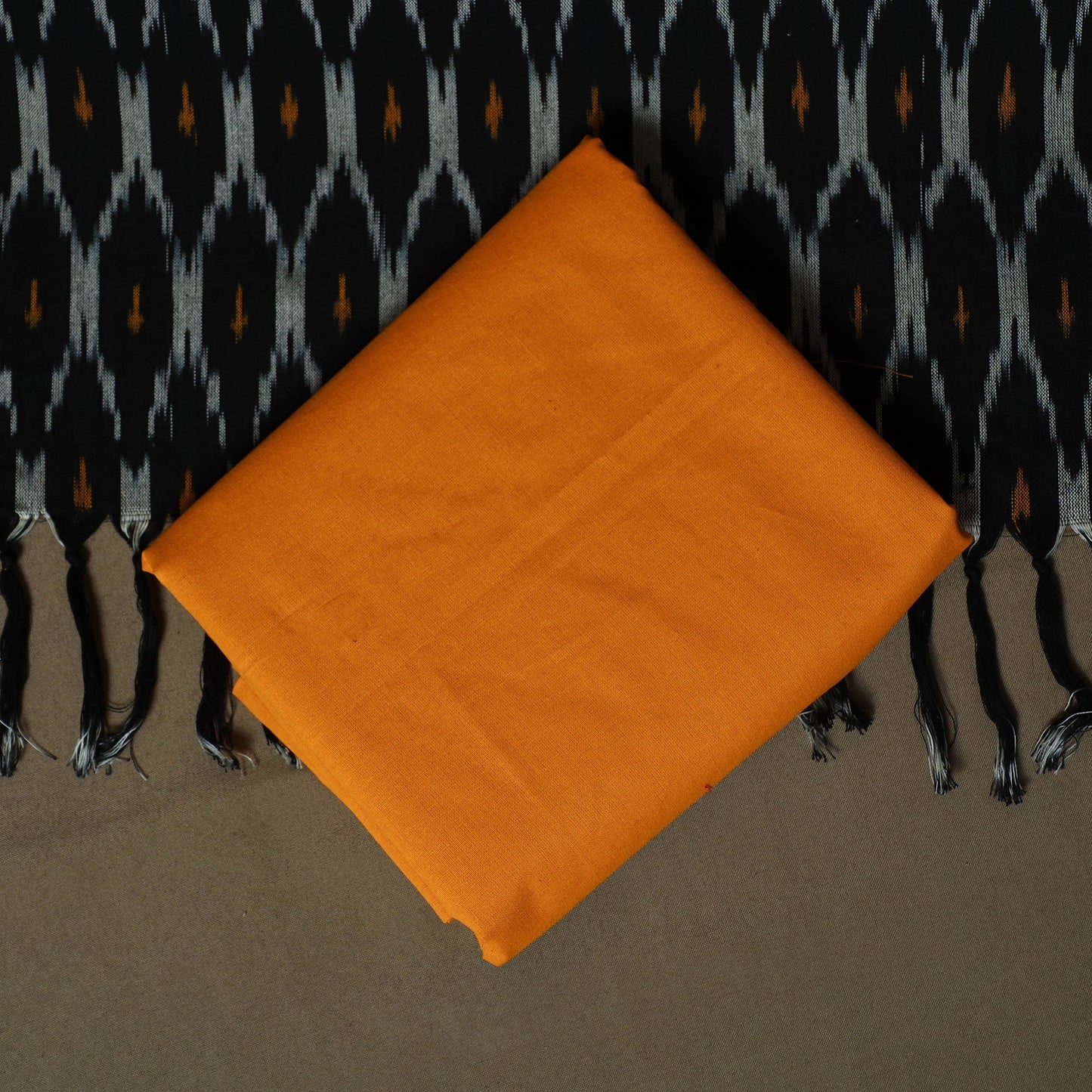 Handloom cotton pochampally ikat 3pc unstitched dress