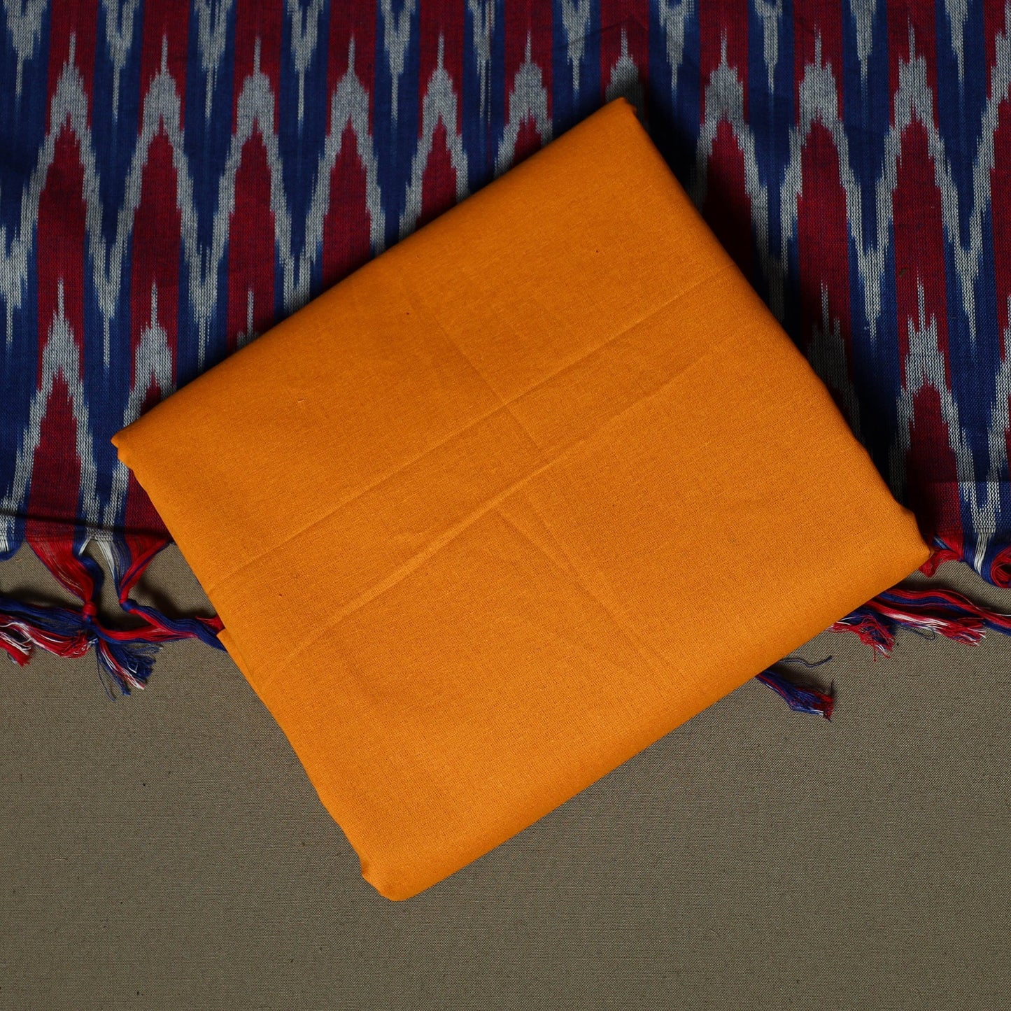 Handloom cotton pochampally ikat 3pc unstitched dress