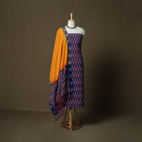 Handloom cotton pochampally ikat 3pc unstitched dress