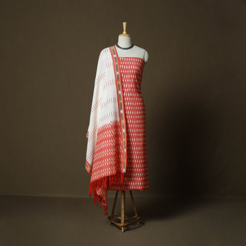 Handloom cotton pochampally ikat 3pc unstitched dress