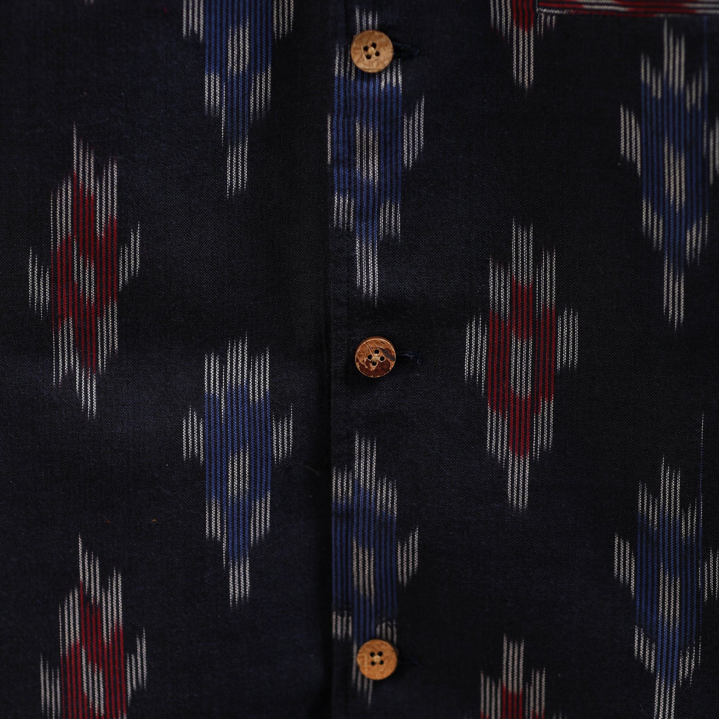 Cotton pochampally ikat men nehru jacket 02 - handcrafted