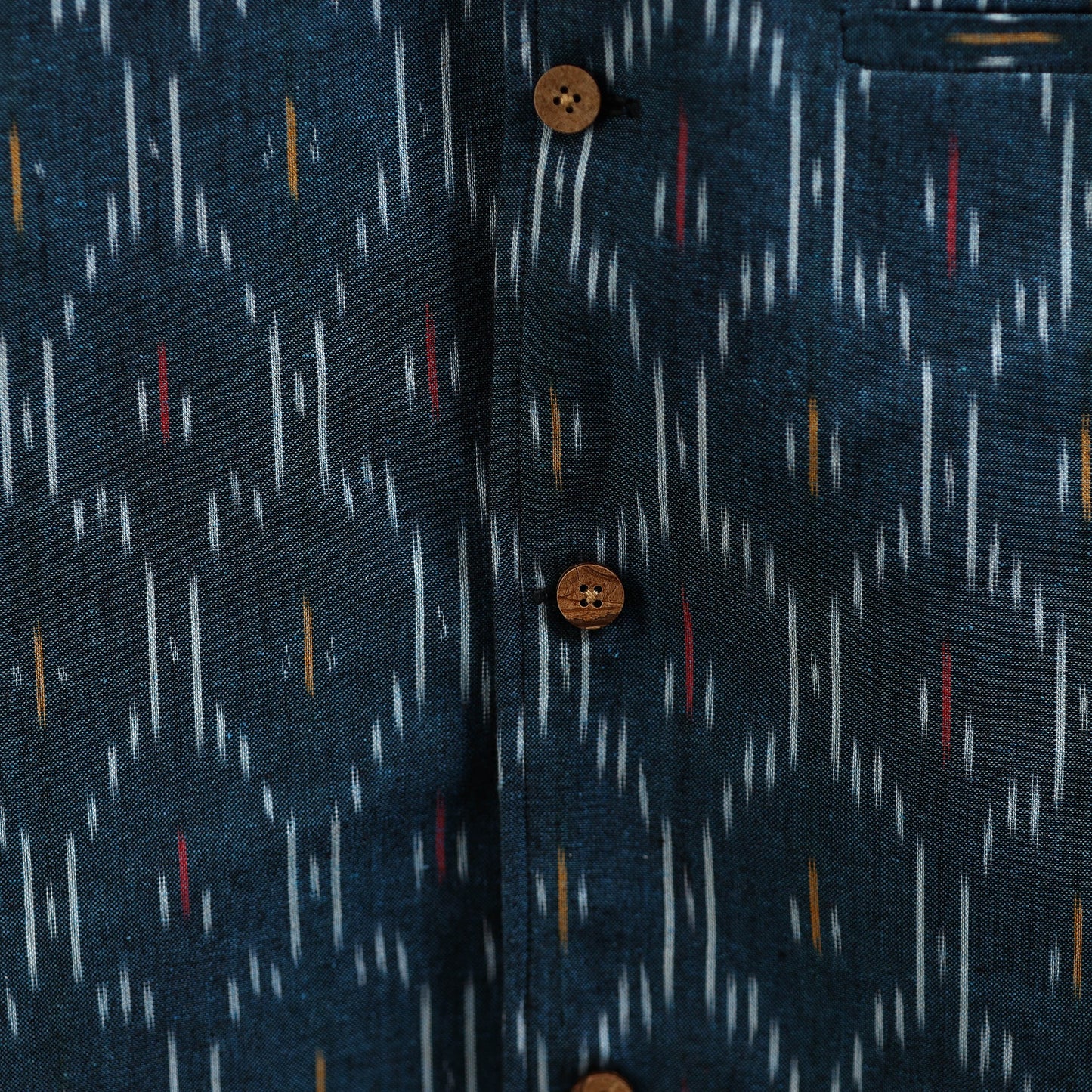 Cotton pochampally ikat men nehru jacket 03 - handcrafted