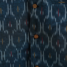 Cotton pochampally ikat men nehru jacket 03 - handcrafted