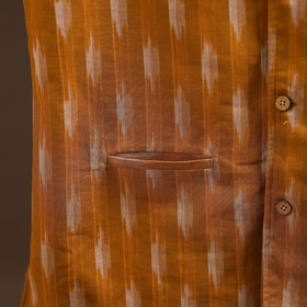 Cotton pochampally ikat men nehru jacket 04 - handcrafted