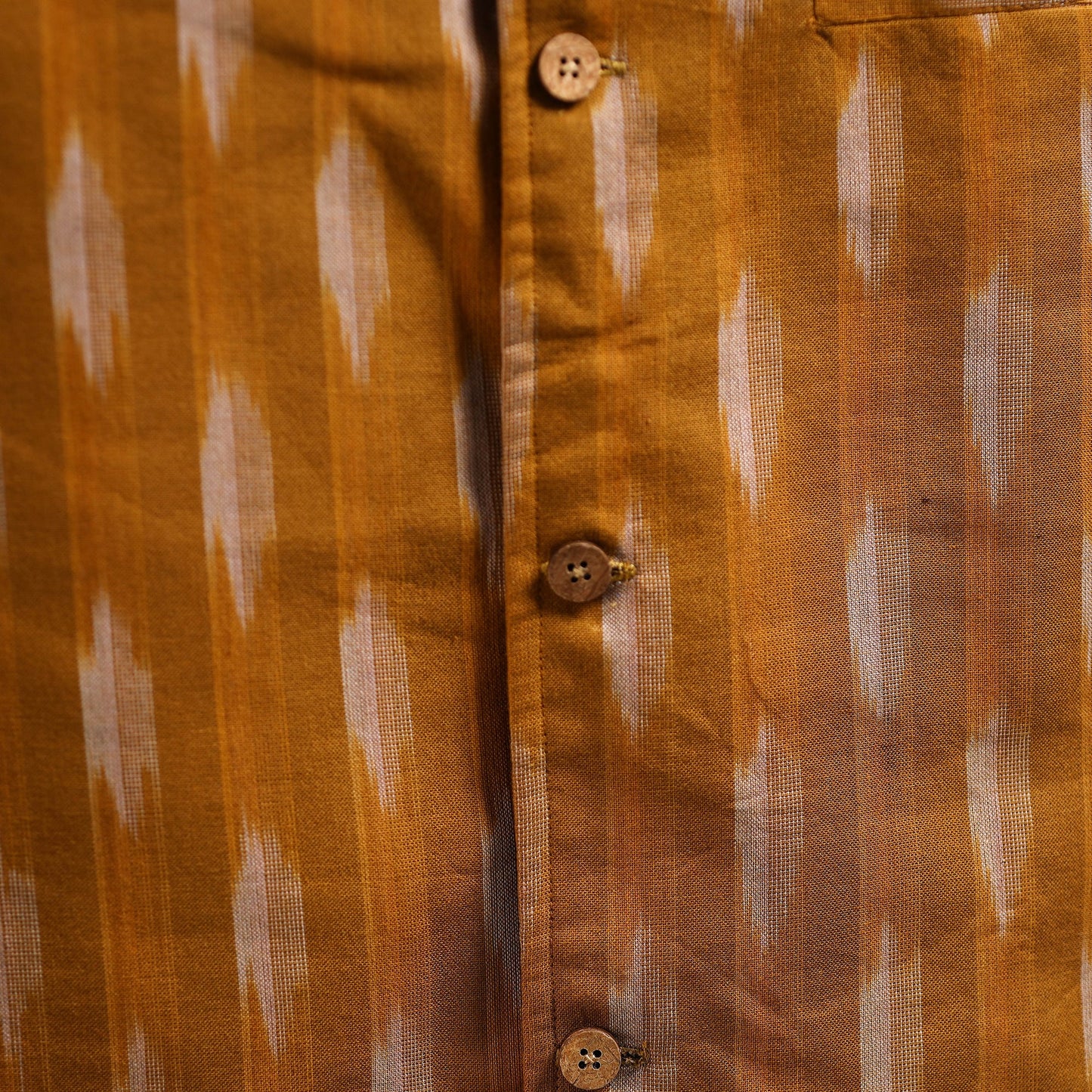 Cotton pochampally ikat men nehru jacket 04 - handcrafted