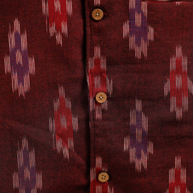 Cotton pochampally ikat men nehru jacket 06 - handcrafted