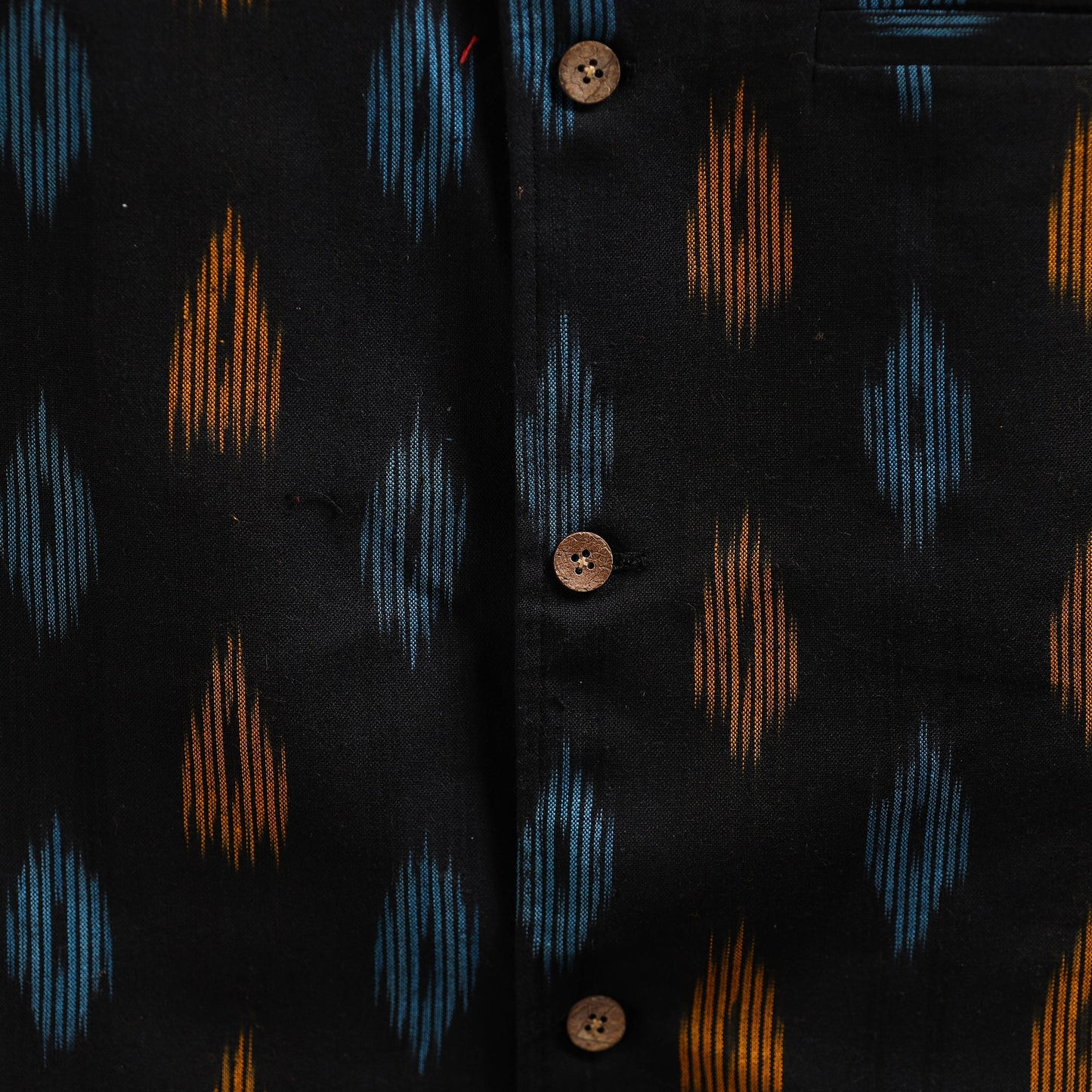 Cotton pochampally ikat men nehru jacket 07 - handcrafted