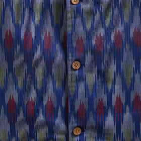Cotton pochampally ikat men nehru jacket 08 - handcrafted