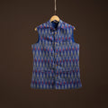 Cotton pochampally ikat men nehru jacket 08 - handcrafted