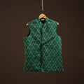 Cotton pochampally ikat men nehru jacket 09 - handcrafted