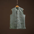 Cotton pochampally ikat men nehru jacket 10 - handcrafted