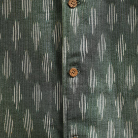 Cotton pochampally ikat men nehru jacket 10 - handcrafted