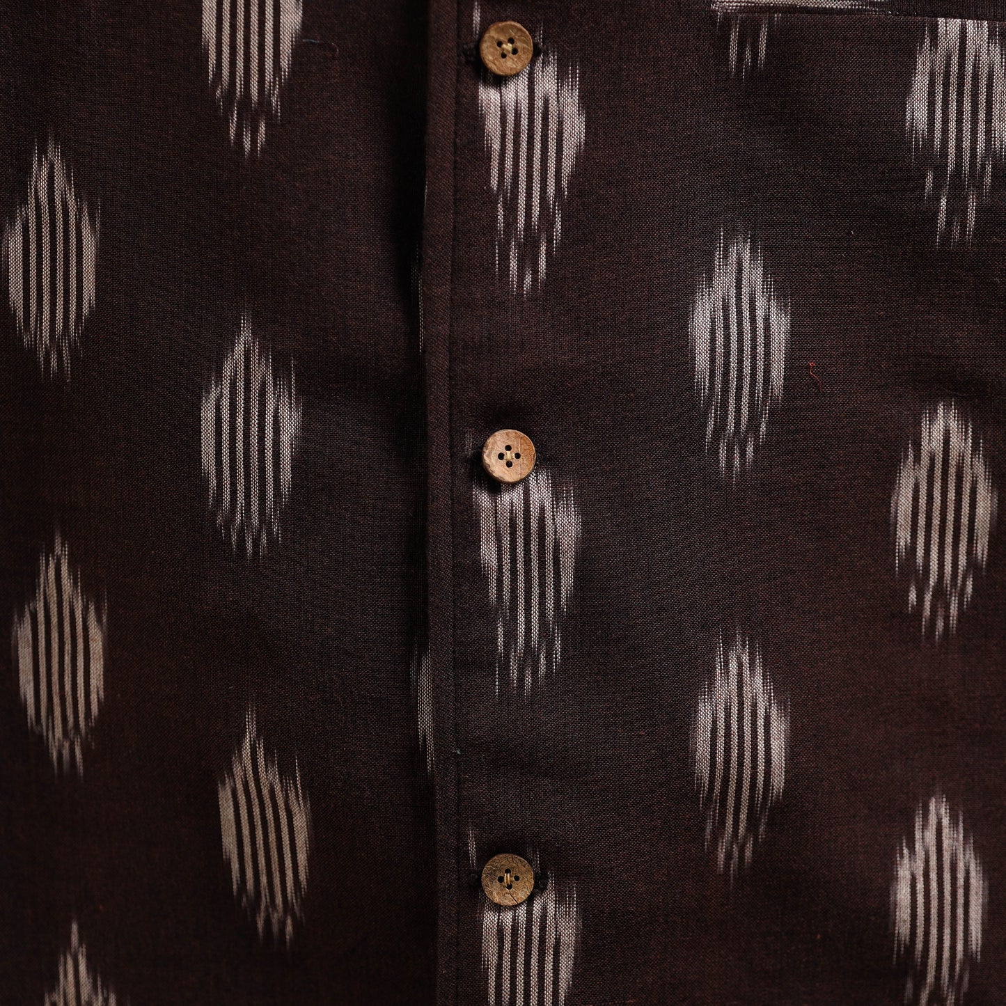 Cotton pochampally ikat men nehru jacket 11 - handcrafted