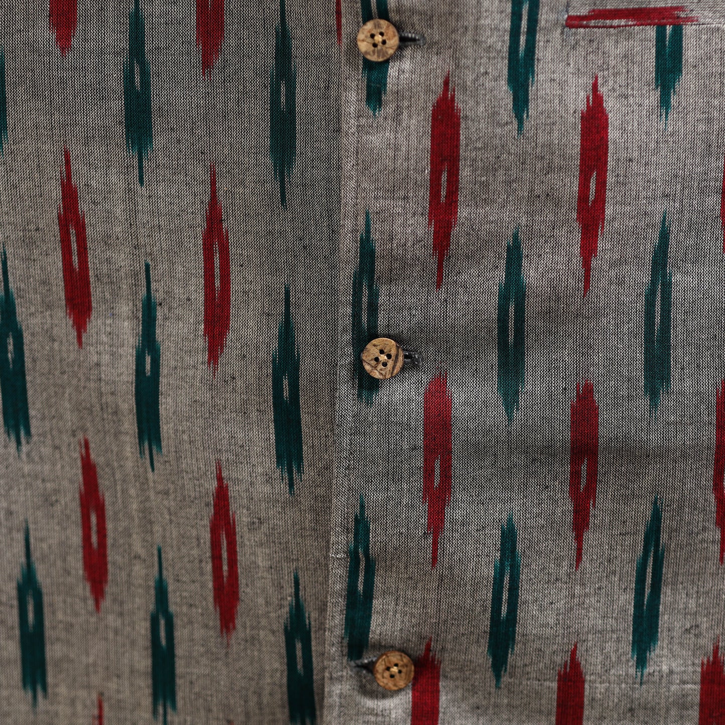 Cotton pochampally ikat men nehru jacket 13 - handcrafted