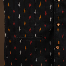 Cotton pochampally ikat men nehru jacket 14 - handcrafted