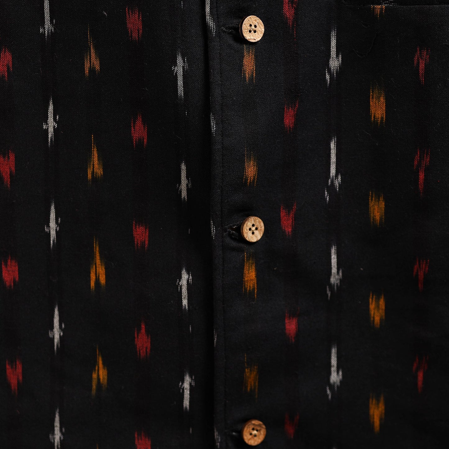 Cotton pochampally ikat men nehru jacket 14 - handcrafted