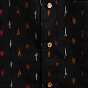 Cotton pochampally ikat men nehru jacket 14 - handcrafted