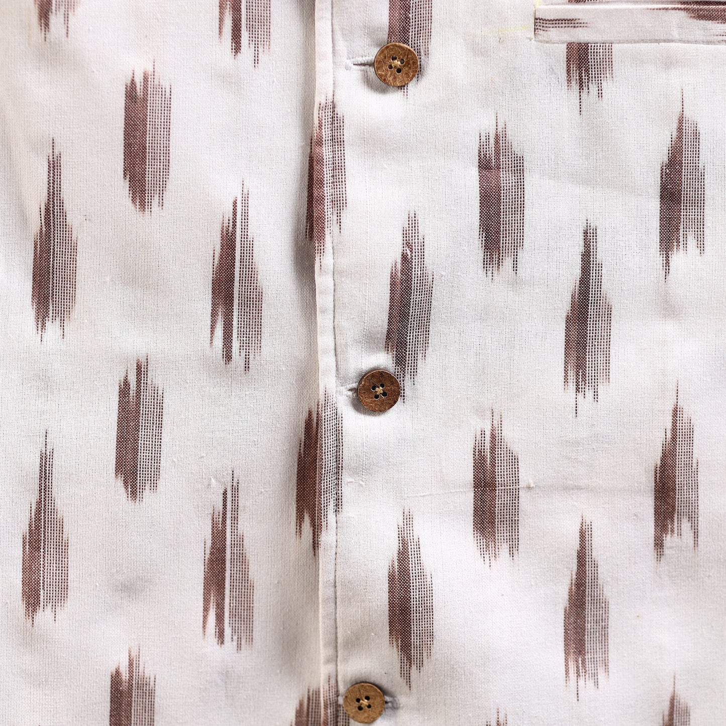 Cotton pochampally ikat men nehru jacket 15 - handcrafted