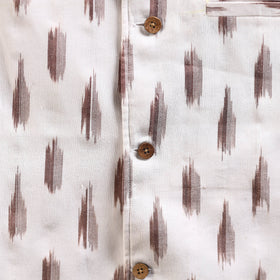 Cotton pochampally ikat men nehru jacket 15 - handcrafted