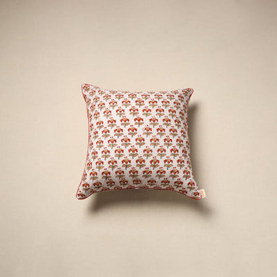 Cotton sanganeri cushion cover 100 - handcrafted