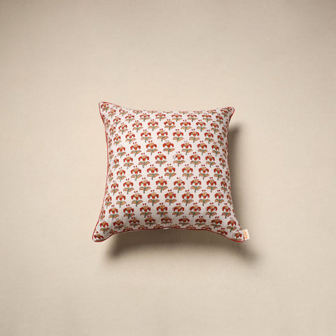 Cotton sanganeri cushion cover 100 - handcrafted
