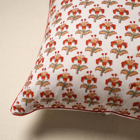 Cotton sanganeri cushion cover 100 - handcrafted