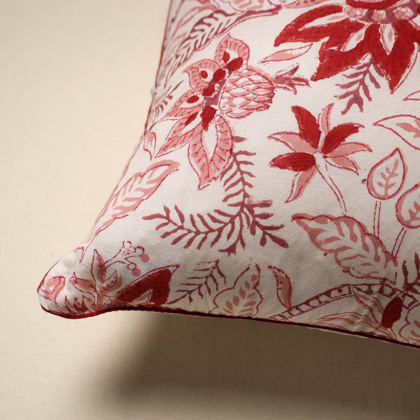 Cotton sanganeri cushion cover 101 - handcrafted