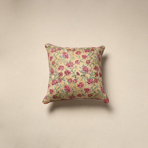 Cotton sanganeri cushion cover 102 - handcrafted
